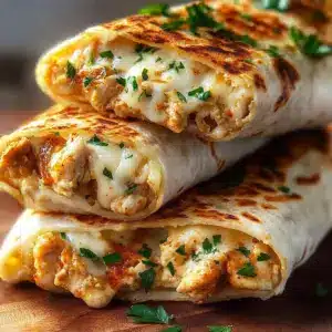 Cheesy Garlic Chicken Wraps
