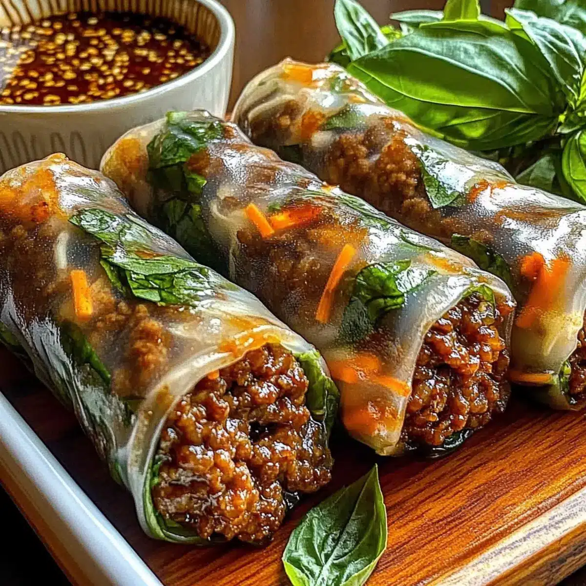 Thai Basil Beef Rolls