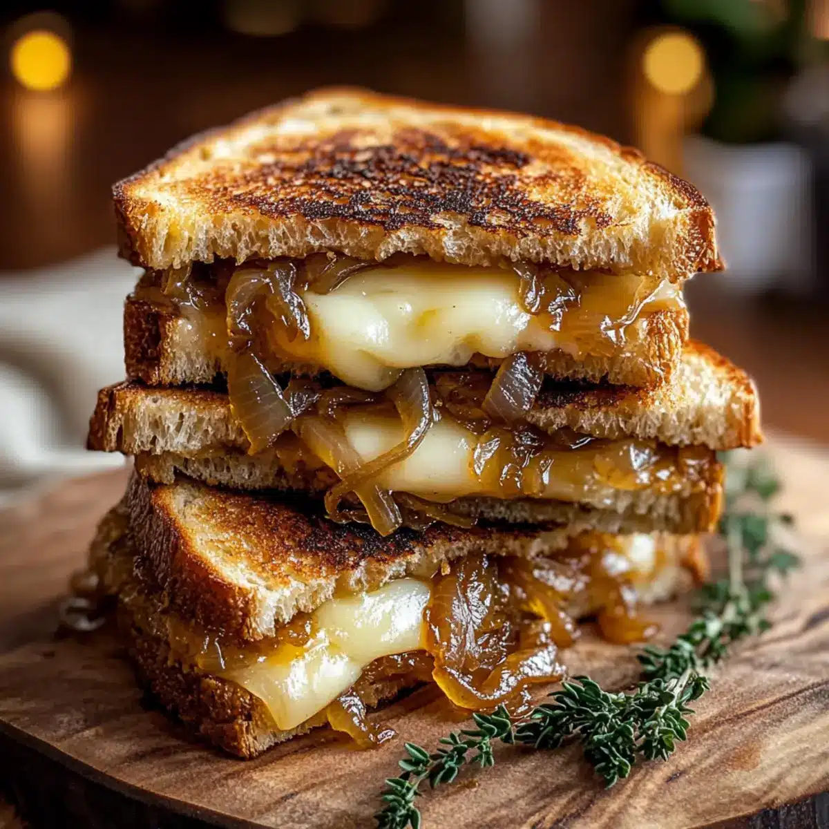 Pear & Apple Grilled Cheese With Caramelized Onions