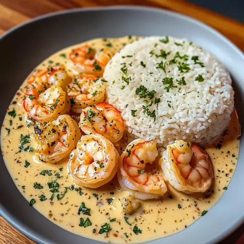 Creamy Garlic Butter Shrimp with Rice