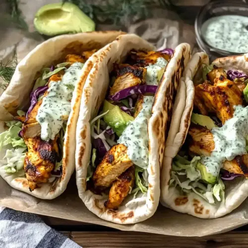 Chicken Pitas with Herby Ranch