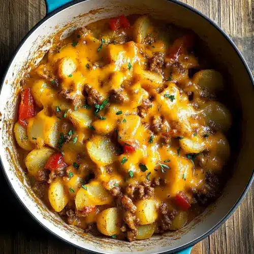 Cheesy One Pot Beef and Potatoes