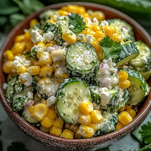 Street Corn Creamy Cucumber Salad