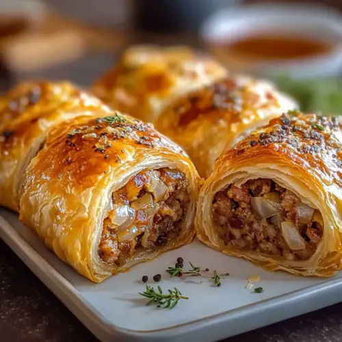 French Onion Sausage Rolls