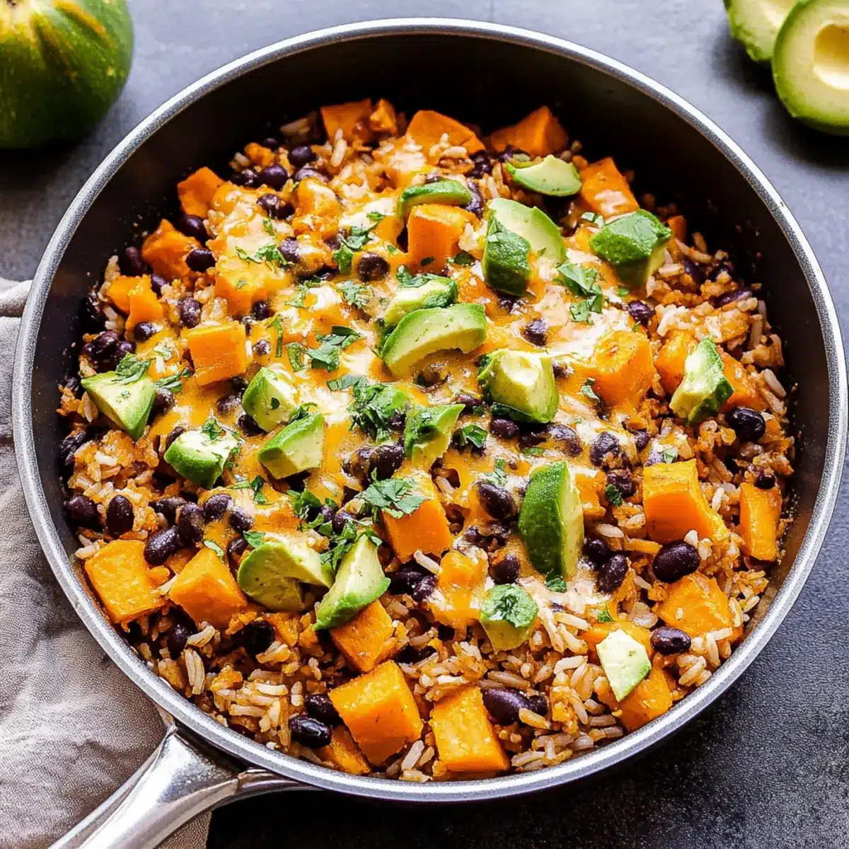 Sweet Potato, Black Bean and Rice Skillet