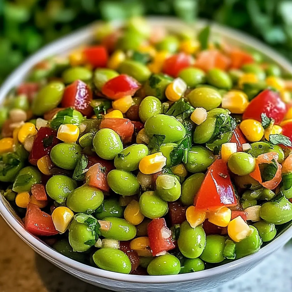 Edamame Salad with Cilantro Lime Dressing
