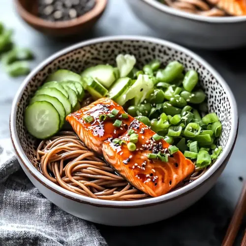 Honey Garlic Salmon Soba Noodle