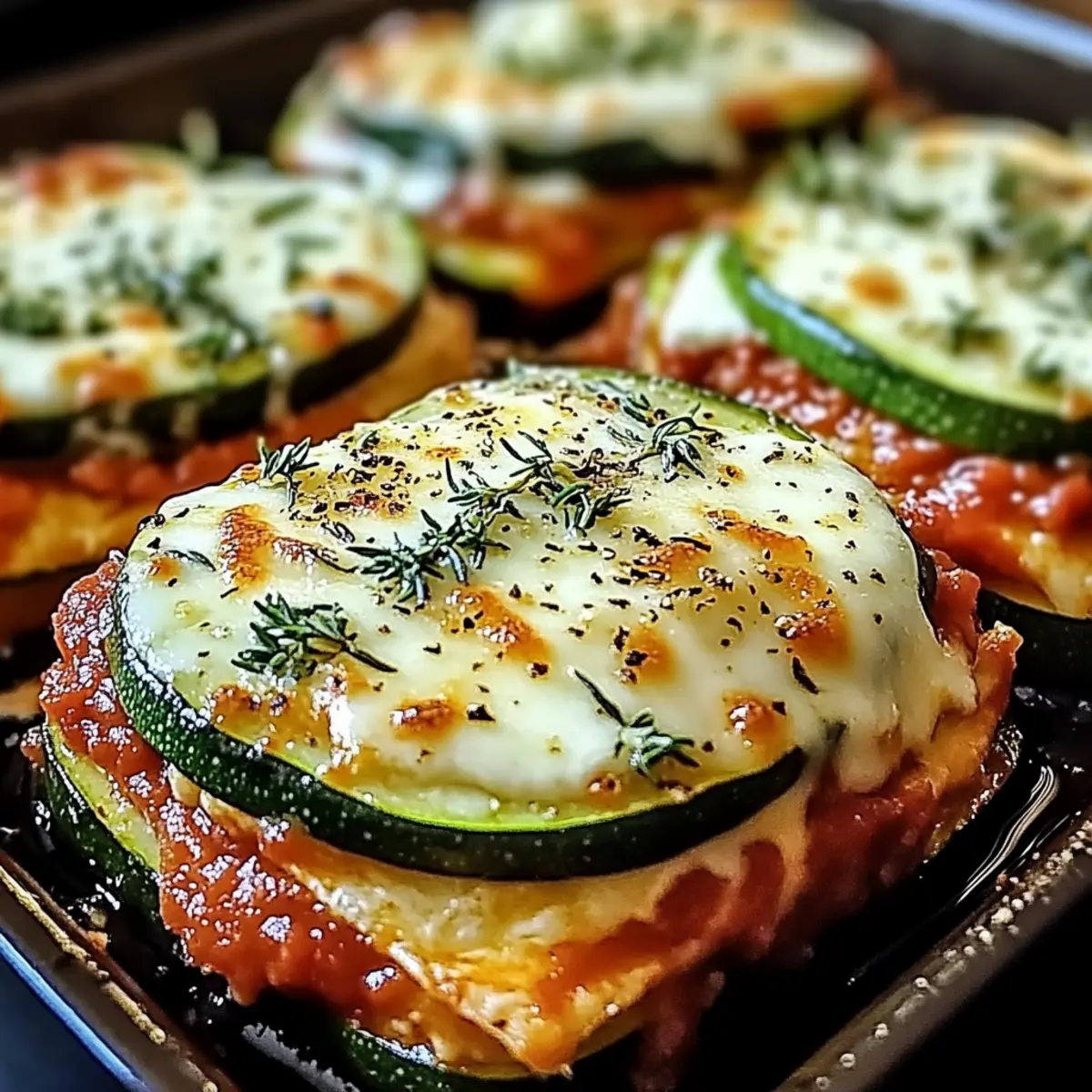 Layered Zucchini Ricotta Melts with Marinara