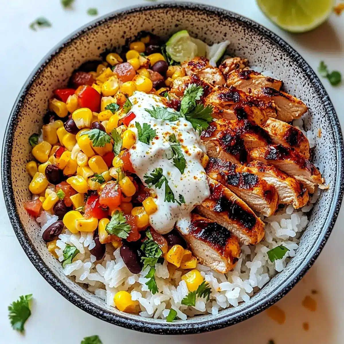 Street Corn Chicken Rice Bowl