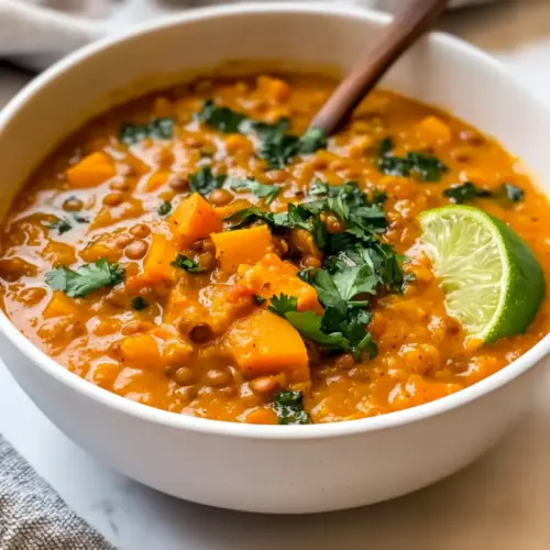 Curried Red Lentil and Sweet Potato Soup