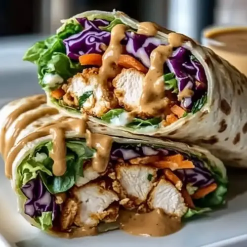 Thai Peanut Chicken Wraps
