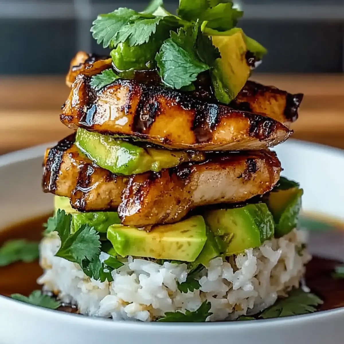 Delicious Honey Lime Chicken & Avocado Rice Stack Recipe