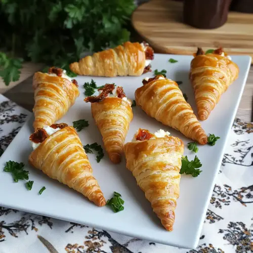 Carrot shaped croissant cones